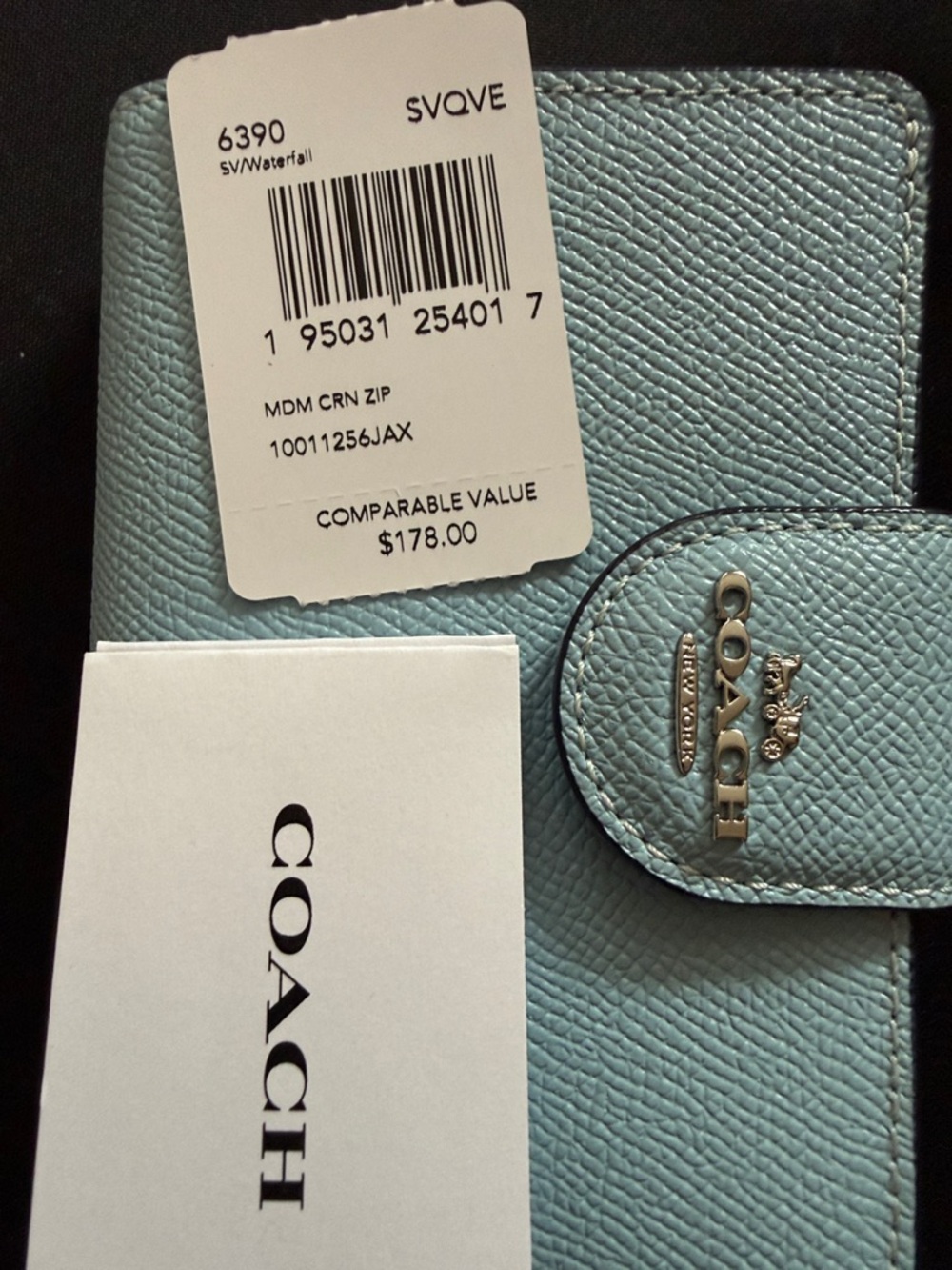 Coach Light Blue Leather Snap Wallet - Picture 2 of 6